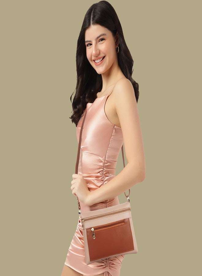 Daniel Clark حقيبة كتف أنيقة متعددة الجيوب من دانيال كلارك للنساء | حقيبة جانبية للسفر | حقيبة صغيرة | حقيبة مراسلة بحزام قابل للتعديل (بيج، 23 × 17.7 × 5 سم) - Image 3